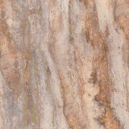 Grandeco Stone Façade Marble Stone Effect Textured Wallpaper in Pink, Rust and Grey