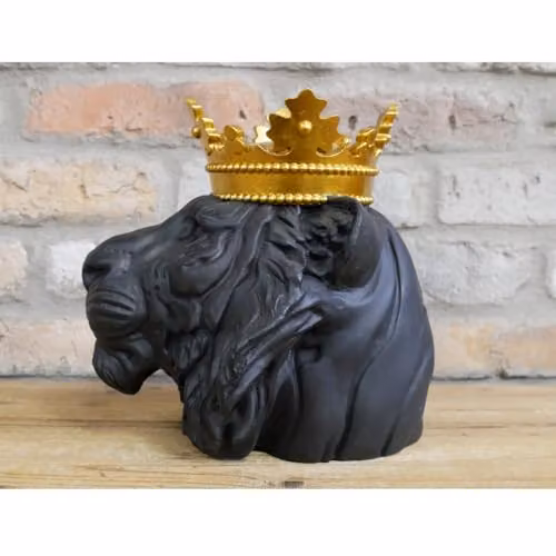 Gifts Direct 2 U Lion Head Crown Ornament in Black and Gold – 2