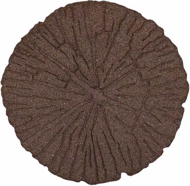 Nicoman Rubber Log Design Garden Stepping Stones, Brown, Diameter: 46 cm, Set of 2