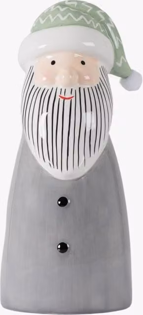 Perch & Parrow Scandi Santa Ceramic Tabletop Christmas Decoration in Grey Large