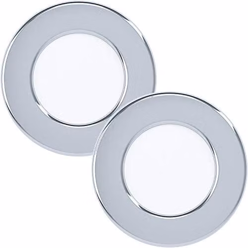 Loops 2 Pack Chrome Round LED Recessed Wall and Ceiling Downlights
