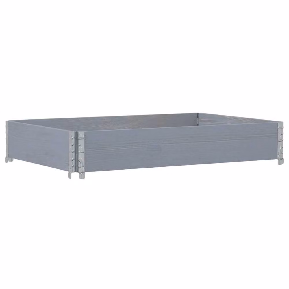 Berkfield Home Garden Grey Wooden Raised Bed Planter with Galvanised Steel – 2