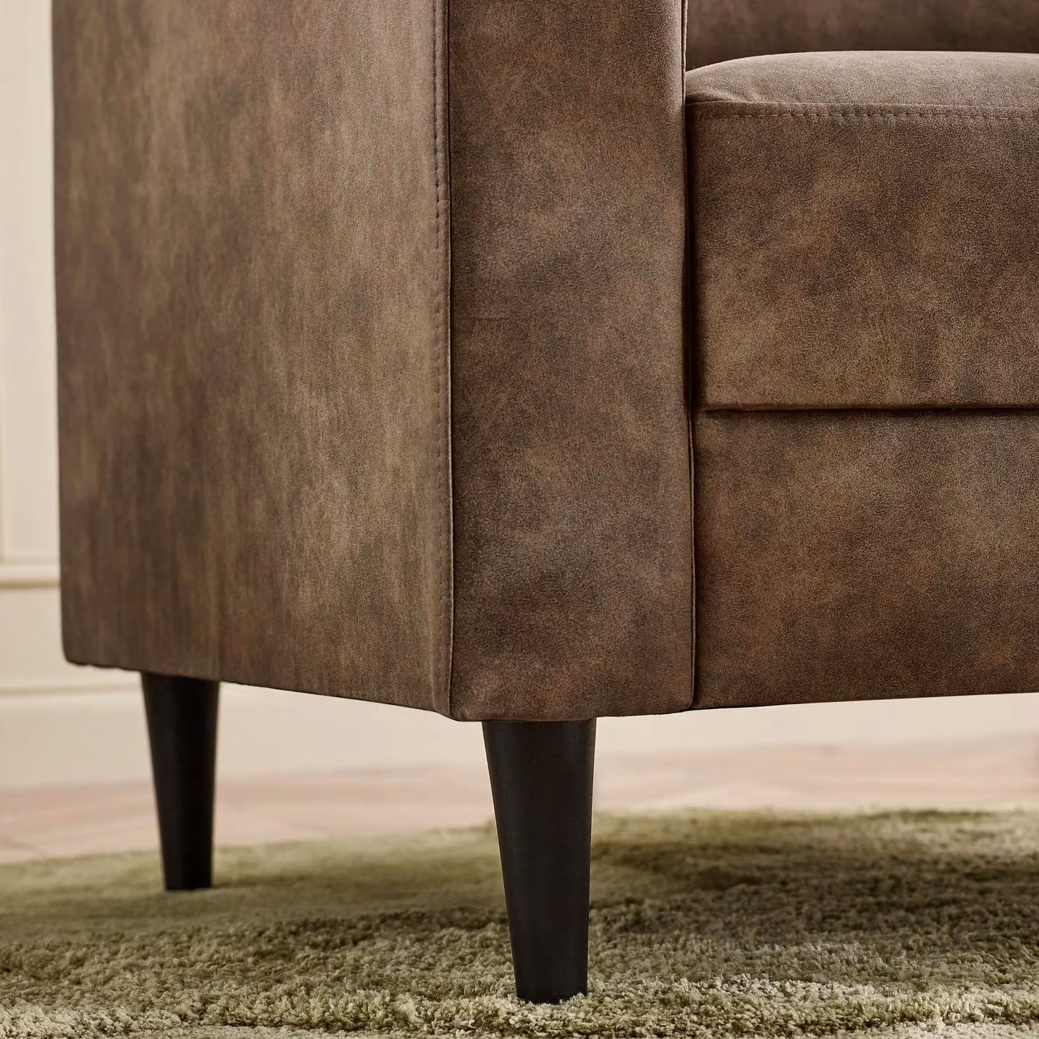 FurnitureboxUK Logan 3 Seater Brown Faux Leather Modern Sofa – 3
