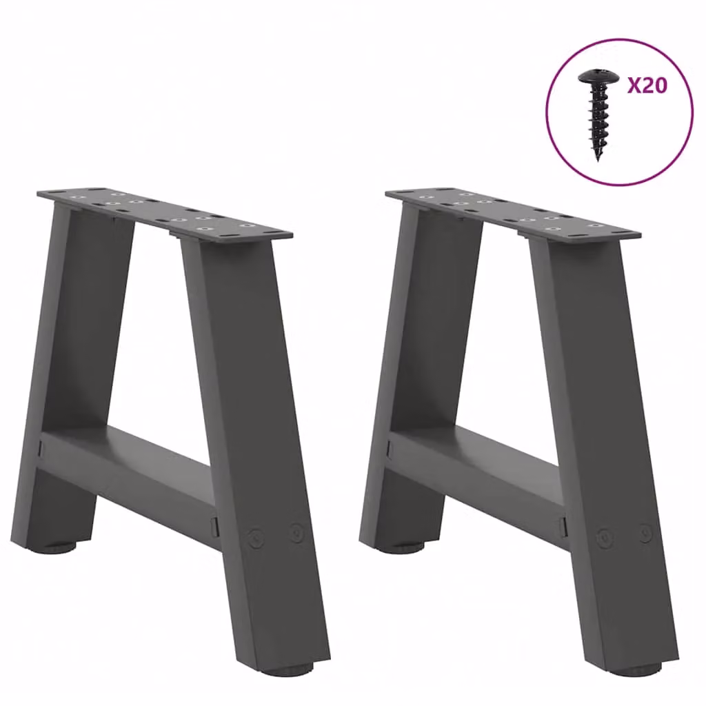 Berkfield Home A-Shaped Coffee Table Legs, 2 Piece Steel Set in Anthracite Black, H: 40 cm x W: 31 cm – 2