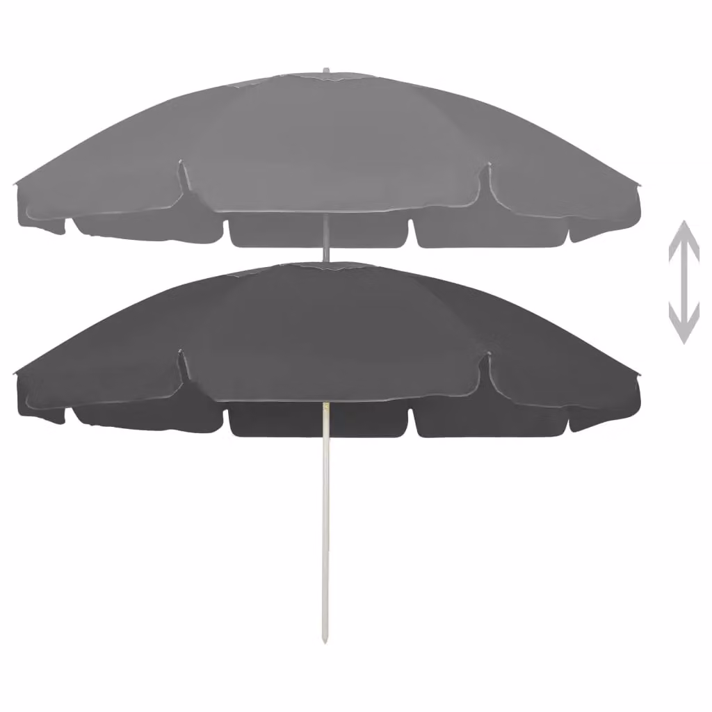 Berkfield Home Beach Umbrella in Anthracite and Black with Polyester Canopy – 2