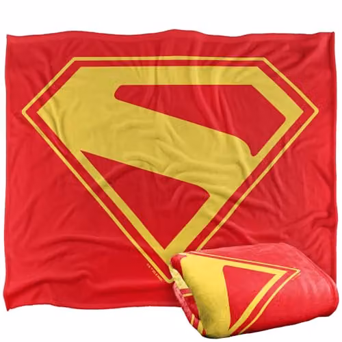 Warner Bros. Superman 2025 Gold Shield Super Soft Fleece Throw Blanket, Multicolour, W/D/H: 152.4 x 127.0 x 1.0 cm – 1