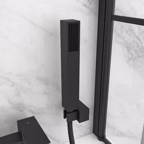 Nes Home Modern Deck Mounted Matte Black Bath Shower Mixer and Shower Handset – 2