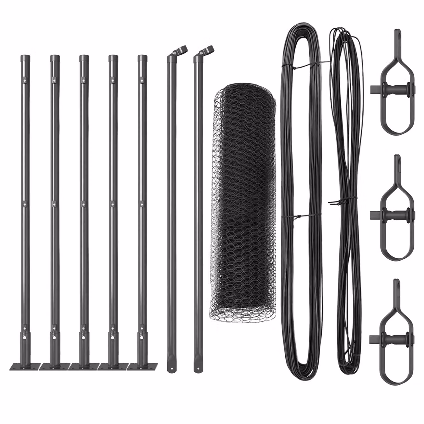 Berkfield Home Grey Steel Hexagon Round Fence, W: 0.5 m, L: 10 m – 2
