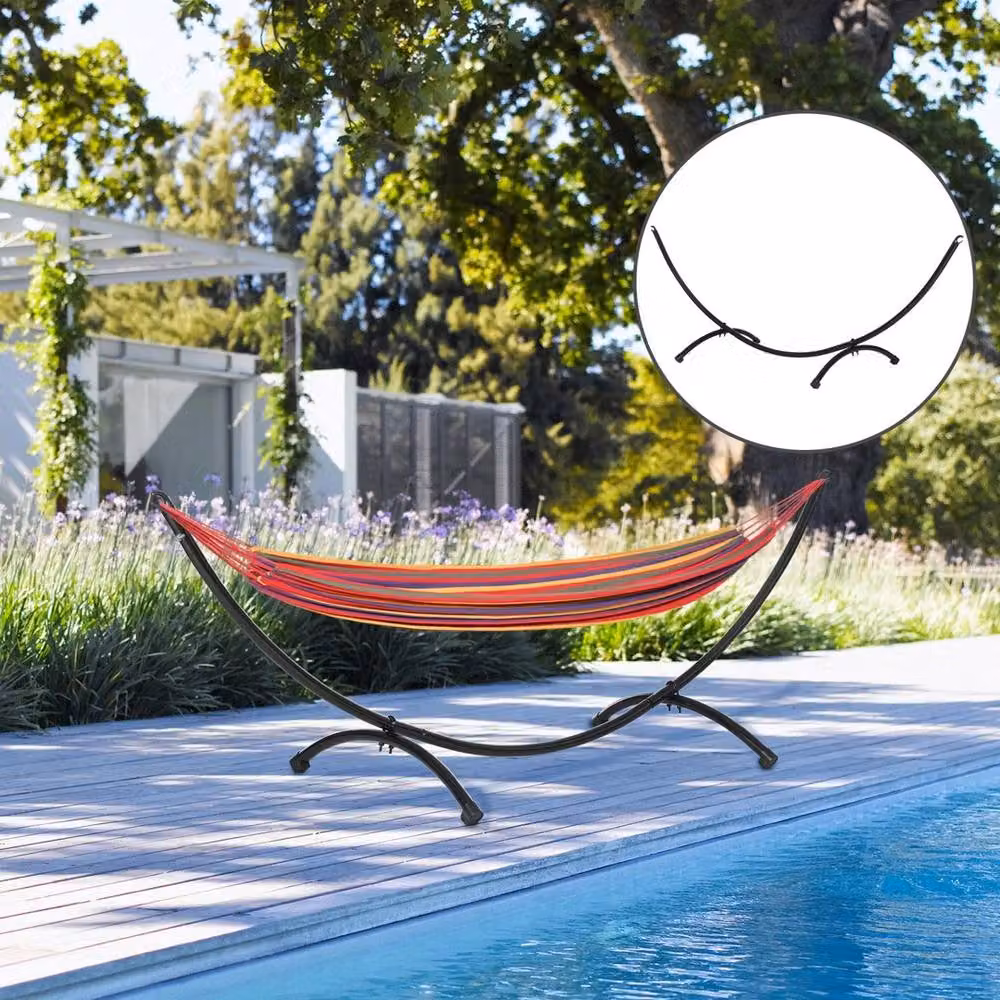 VOGREX Metal Hammock Stand Frame Replacement in Matt Black for Garden and Patio – 2