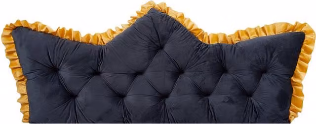 Livingandhome Heart Shaped Plush Tufted Headboard Pillow in Grey and Yellow, Width: 150 cm