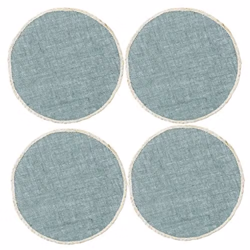Creative Tops Round Jute Placemats, Grey, Diameter: 34 cm, Set of 4