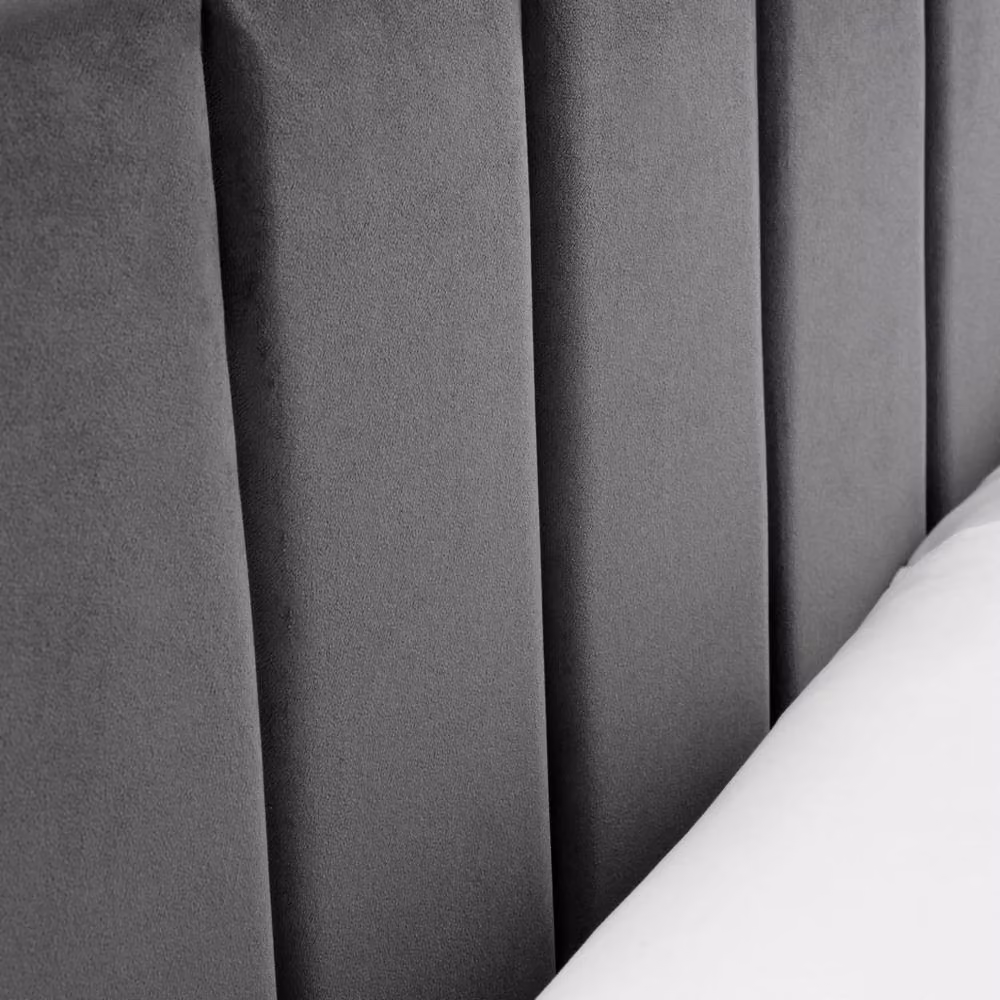 Cheshire Modern Upholstered Velvet Bed in Pebble Grey, King Size (W: 150 cm, L: 200 cm) – 5