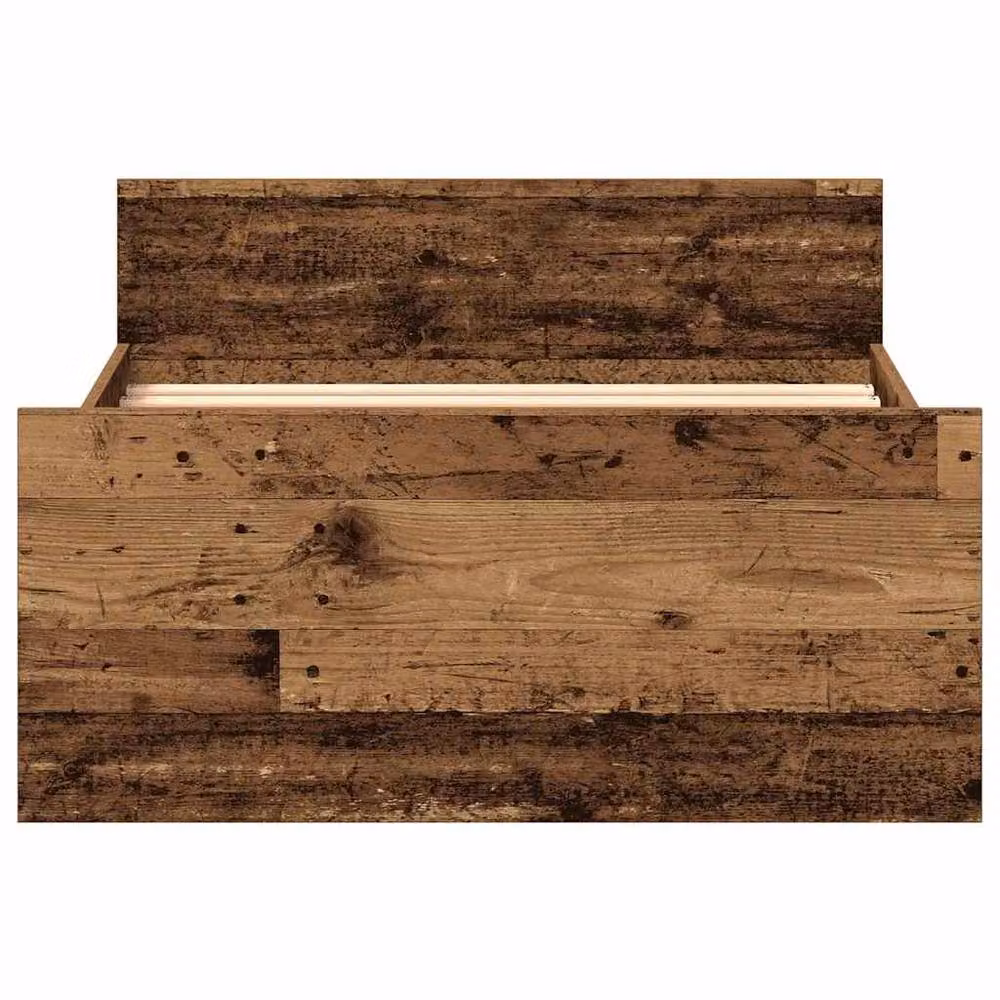 Berkfield Home Durable Rustic Bed Frame with Lift Up Base in Brown, W/D/H: 190 x 75 x 78 cm – 4