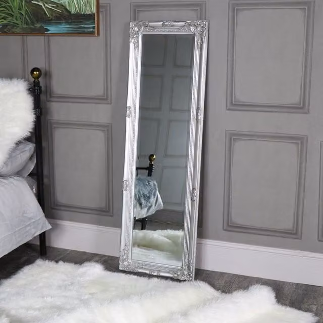 Melody Maison Tall Silver Wall or Leaner Mirror, W: 47 cm, H: 142 cm