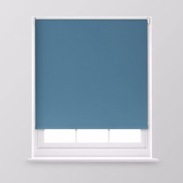 A.Unique Home Premium Trimmable Thermal Blackout Roller Window Blind, Blue, W: 90 cm, H: 170 cm