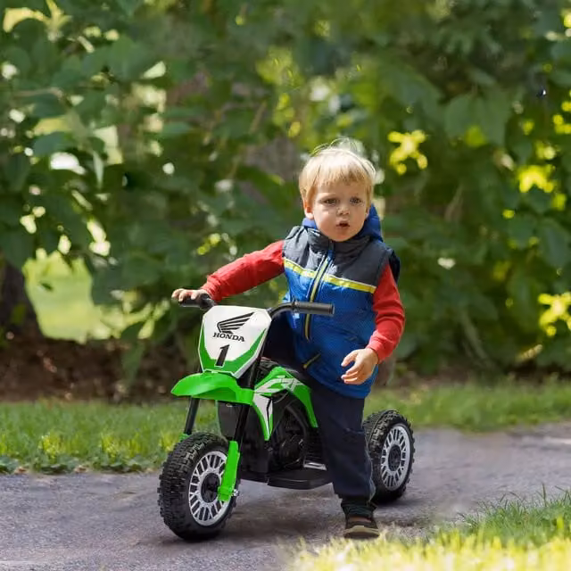 HOMCOM Honda CRF450RL Licensed 6V Kids Electric Motorbike with Horn, Green