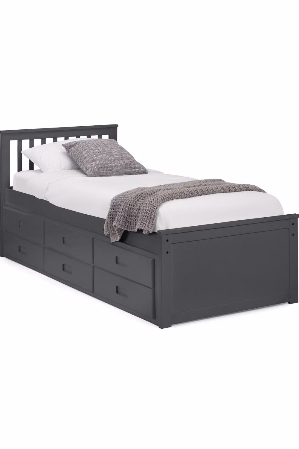 Julian Bowen Maisie Wooden Bed Frame with Underbed Storage Drawers in Anthracite, 90 x 190 cm – 2