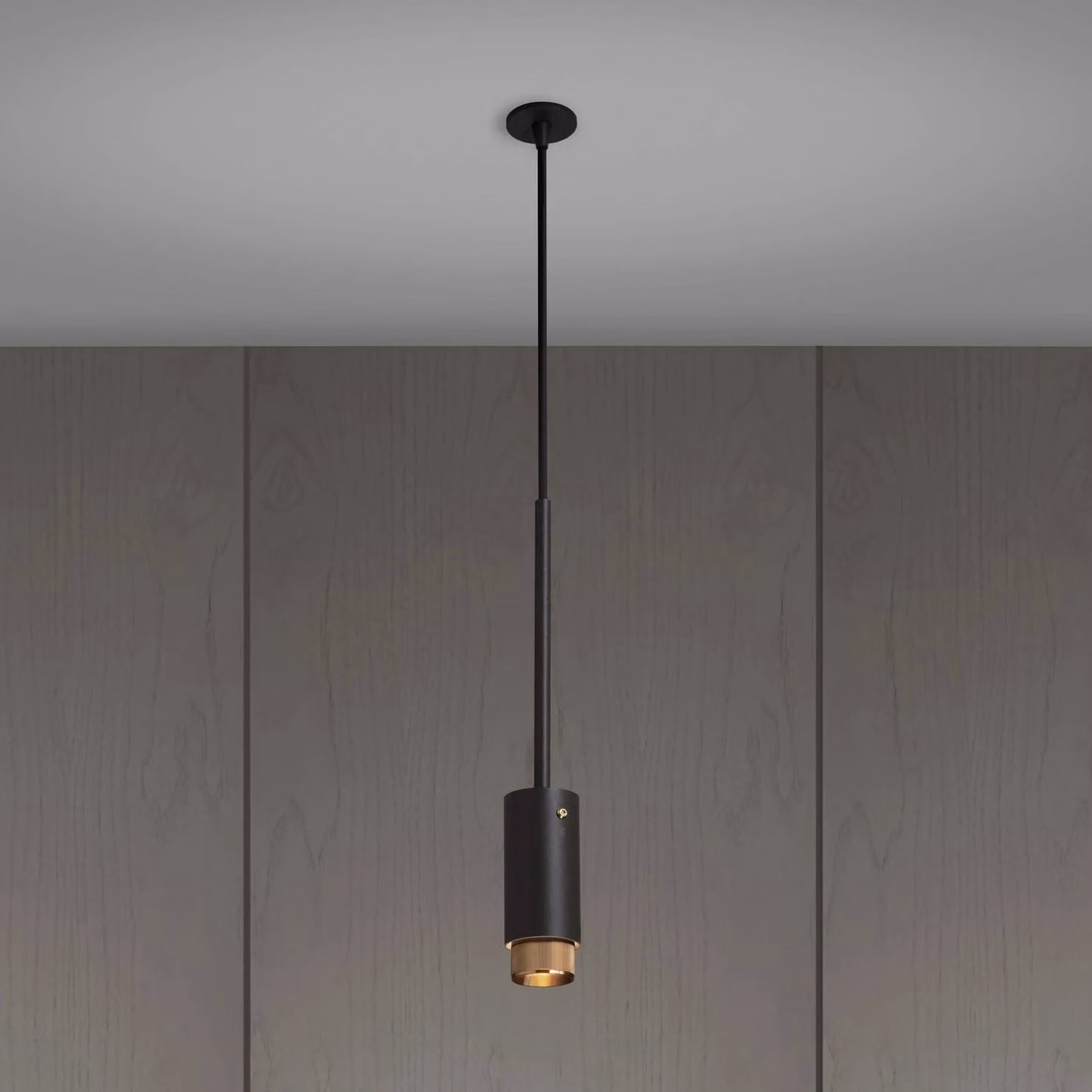 Buster + Punch Exhaust Pendant Spotlight in Black and Gold/Brass Metal