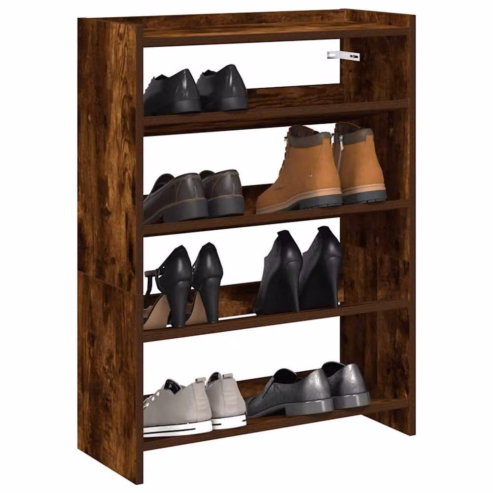 Berkfield Home Shoe Rack in Smoked Oak Brown, W/D/H: 60 x 25 x 62 cm – 2