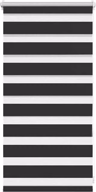 Berkfield Home Zebra Day and Night Blind in Black and White, W: 40 cm, H: 100 cm