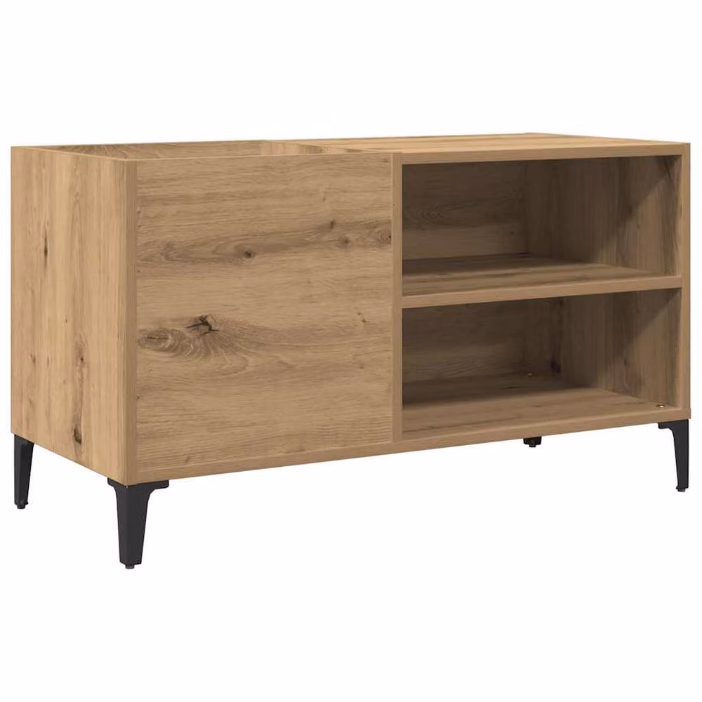 Berkfield Home Artisan Oak Record Cabinet in Brown, W/D/H: 84.5 x 38 x 48 cm – 3