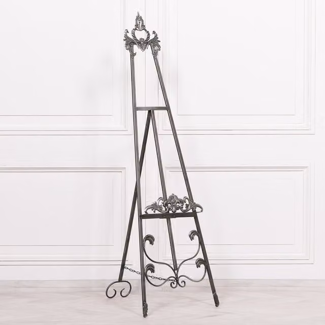 Glasstone Antique Silver Freestanding Metal Easel, Height: 165 cm