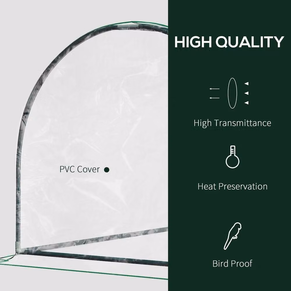 NESTLUNE Set of 2 Green Tunnel Greenhouse Grow Houses, W: 100 cm, D: 15 cm – 2