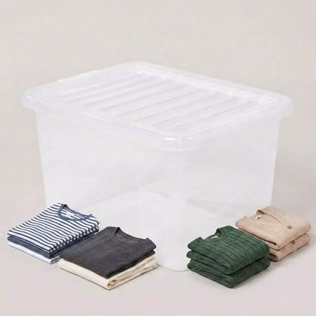 Storm Trading Group 20-Litre Multipurpose Stackable Storage Box with Lid, Transparent