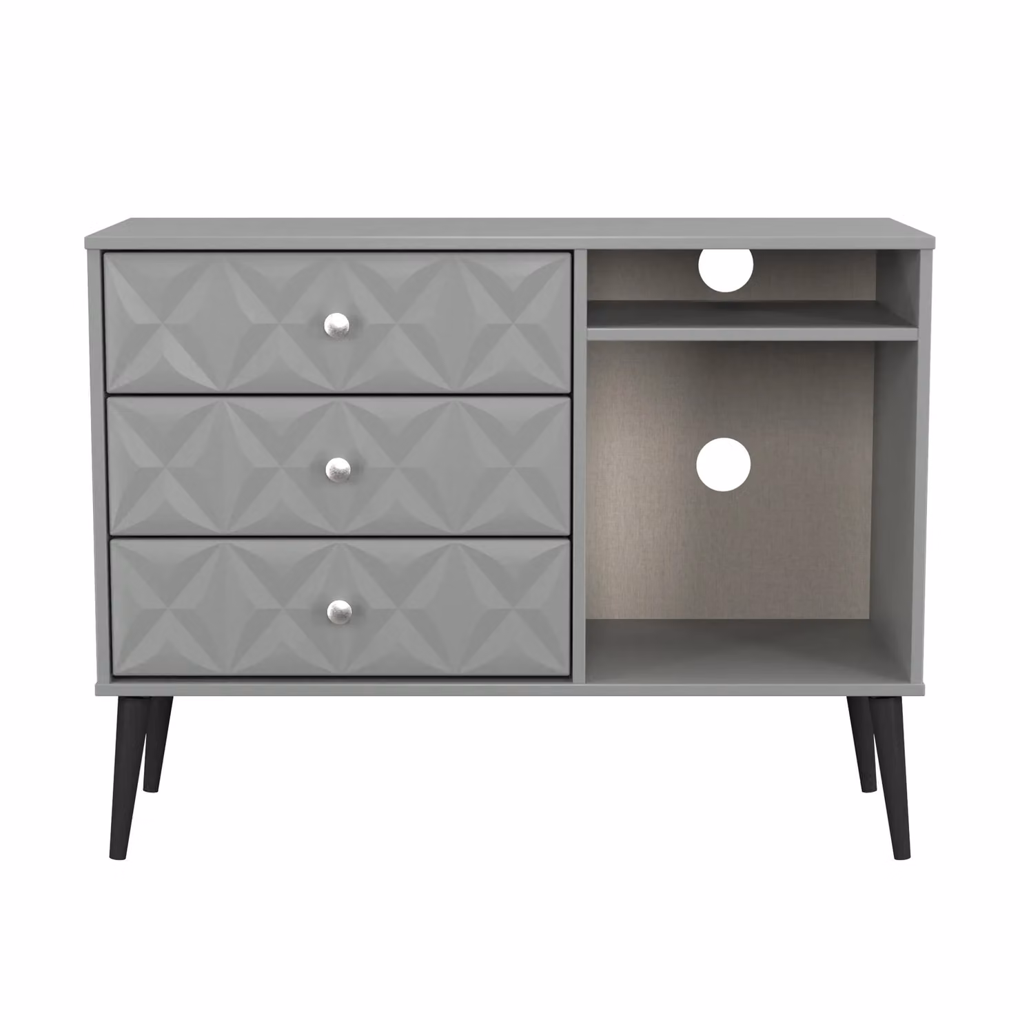 Ready Assembled 2 U Toledo 3 Drawer TV Unit in Dark Grey – 2