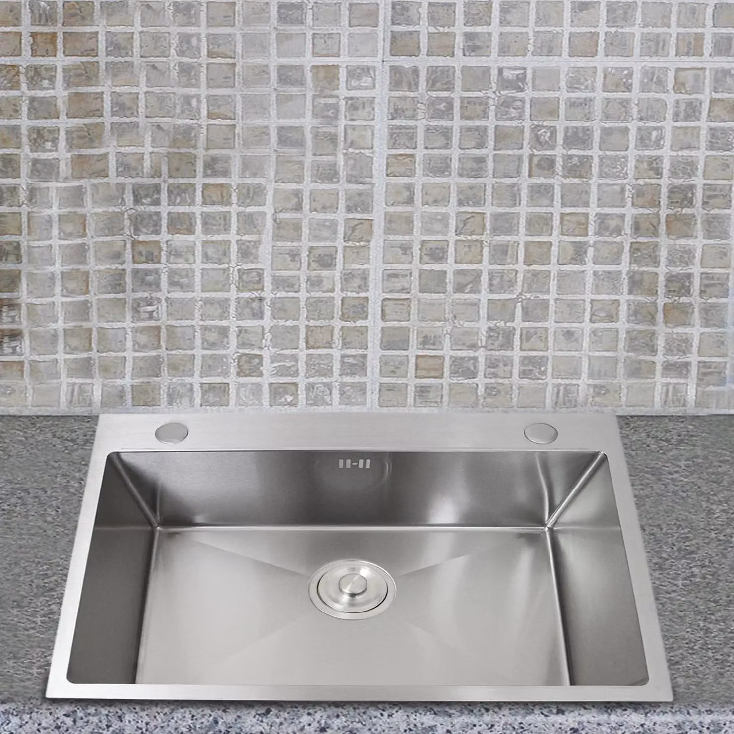 KuKoo Single Undermount Stainless Steel Sink in Silver, W: 60.0 cm, D: 45.0 cm, H: 3.0 cm – 2