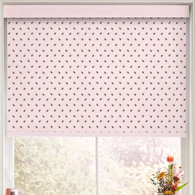 Cath Kidston Rose Bud Made to Measure Floral Roller Blind in Light Pink
