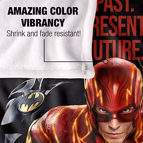 LOGOVISION The Flash Warner Brothers Officially Licensed Super Soft Microfibre Fleece Throw Blanket, White, W/D/H: 152 x 127 cm – 2