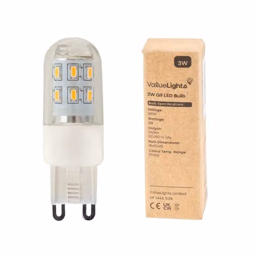 MiniSun Pack of 10 G9 LED Bulbs, 3W, 300 Lumens, 3000K Warm White