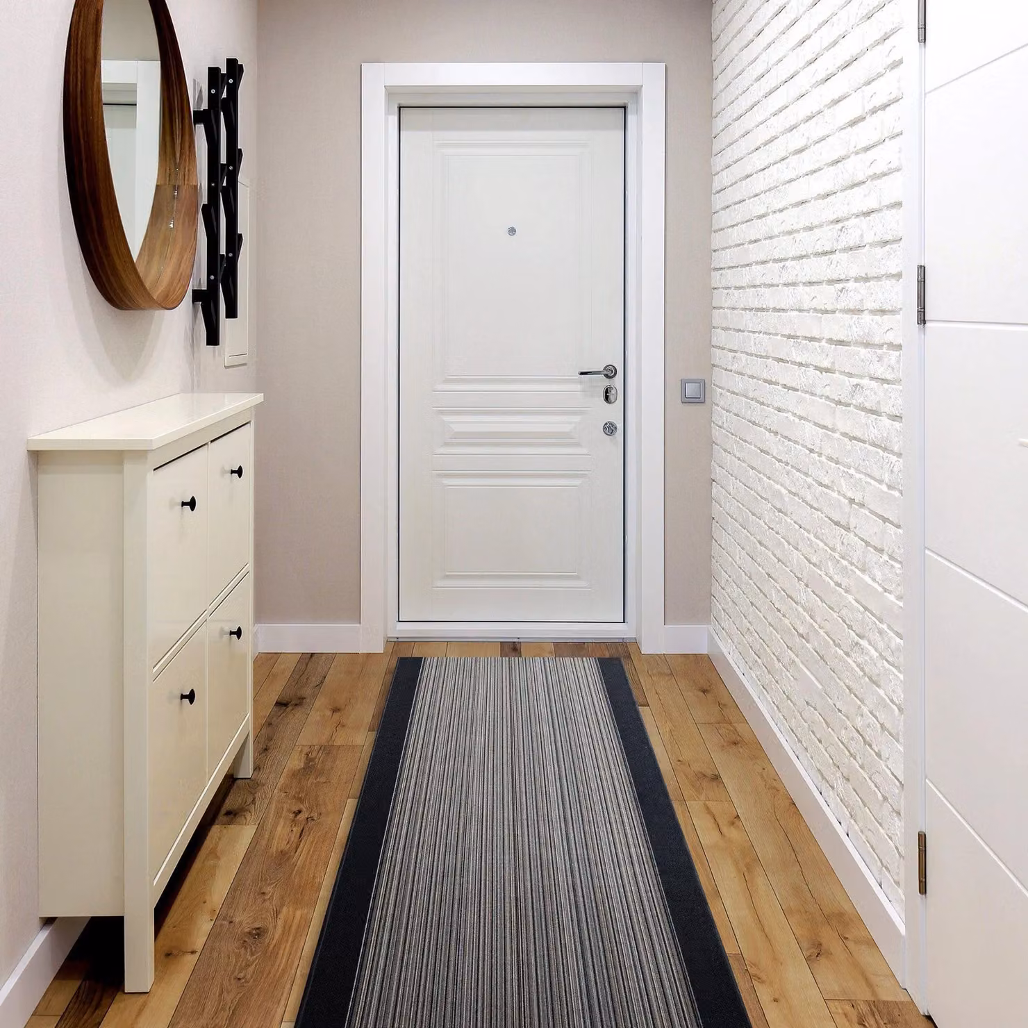 RugsX Carnaby Anti-Slip Striped Runner in Grey, W/D/H: 80 x 320 cm – 4