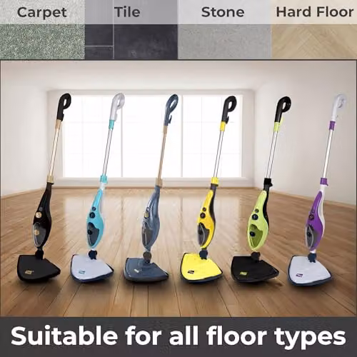 Neo 10-in-1 1500W Hot Steam Mop Cleaner and Hand Steamer for Floors, Carpets and Windows in Yellow – 2