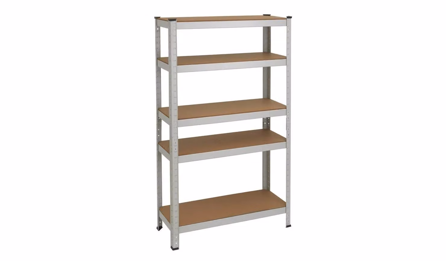 Argos 5 Tier Grey Steel Heavy Duty Garage Shelving Unit with Adjustable Shelves, H 150 x W 80 x D 30 cm