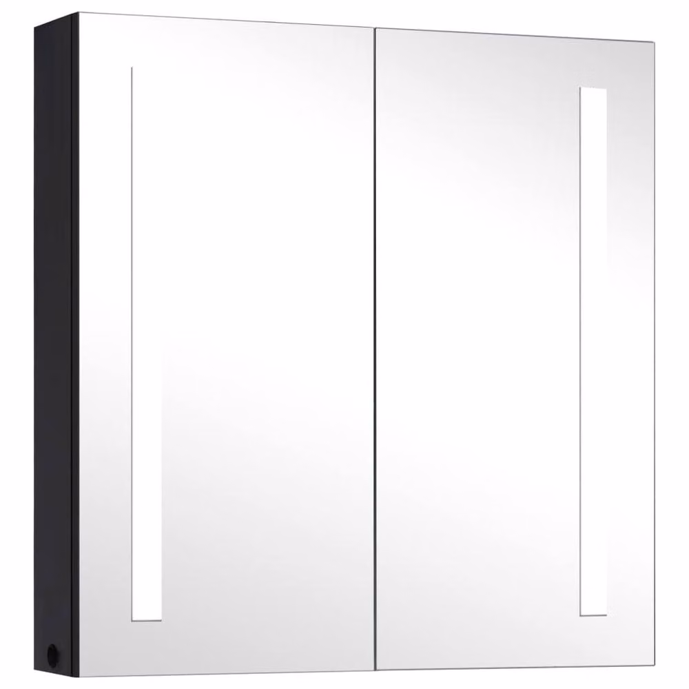 Berkfield Home LED Bathroom Mirror Cabinet in Black, W/D/H: 62 x 14 x 60 cm – 2
