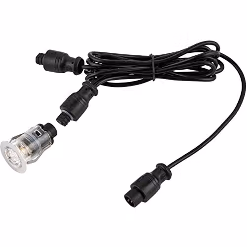 Loops Single 25mm Recessed Decking Light Module with CCT LED in Silver Stainless Steel and Transparent Polycarbonate – 3