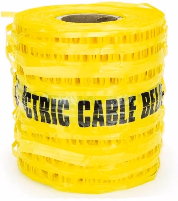 Pegdev Detectable Mesh Electrical Cable Marker in Bright Yellow, 200mm x 2m