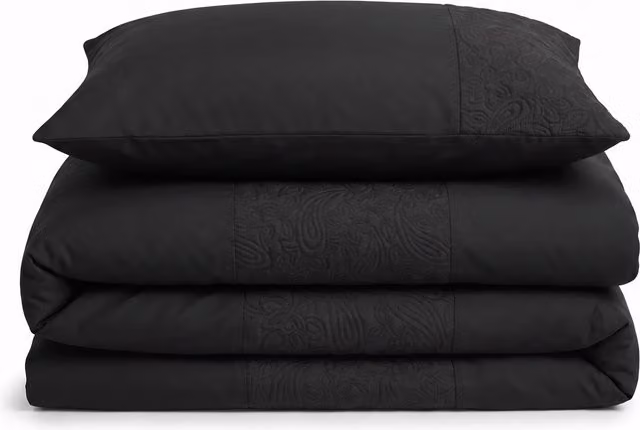 Intimates Elegant Pinsonic Geometric Duvet Cover and Pillowcase Set in Black and Red, W/D/H: 140 x 200 cm and 90 x 200 cm