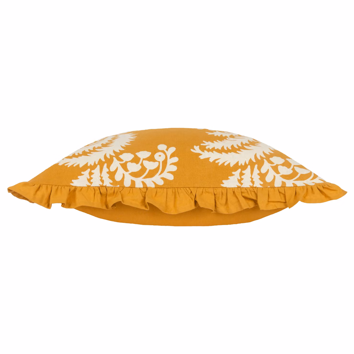 Paoletti Montrose Floral Square Cushion, Ochre, W/D/H: 50 x 50 x 50 cm – 2