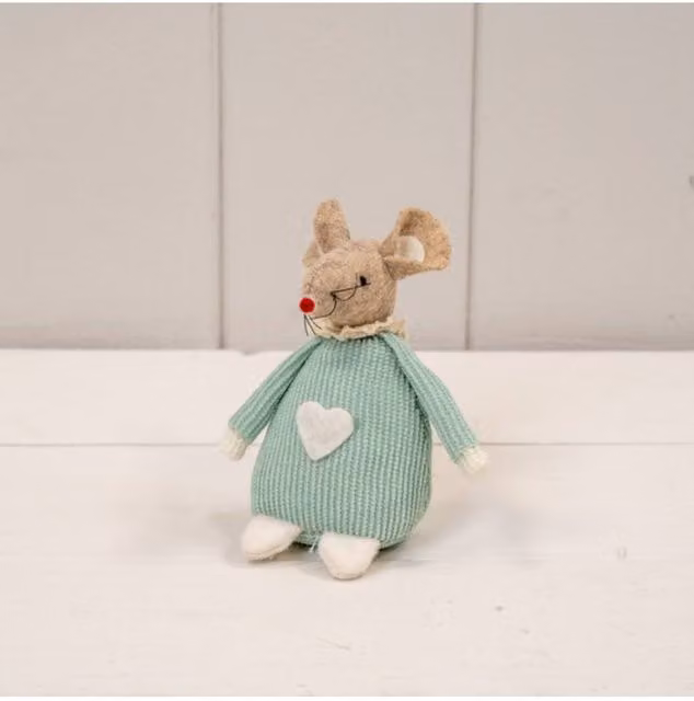 KDMD Green Fabric Mouse Christmas Figure