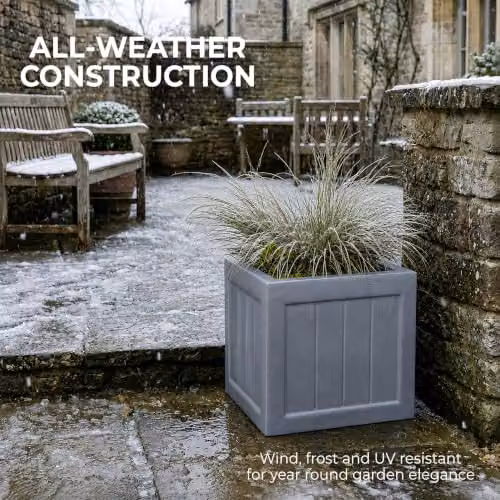 IDEALIST Grey Reinforced Stone Square Planter, 37 cm – 5