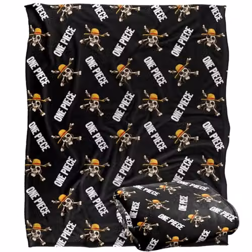 Netflix One Piece Jolly Roger Pattern Silky Touch Super Soft Fleece Throw Blanket, White and Multicolour, W/D/H: 152 x 127 cm – 5