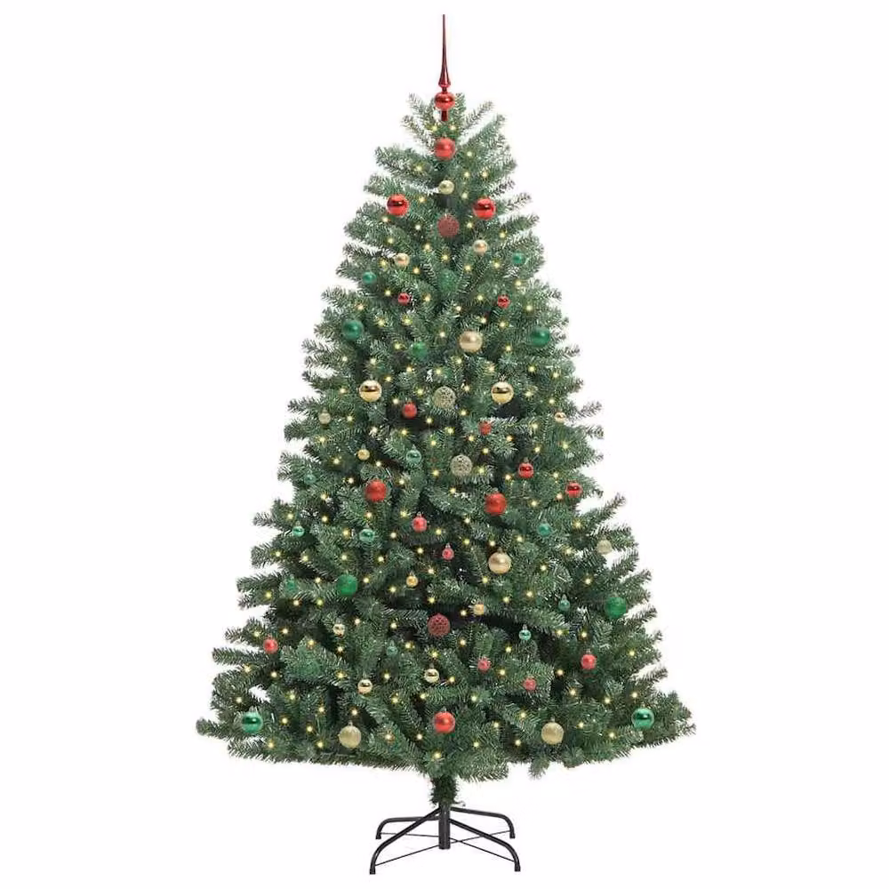 Berkfield Home Artificial Hinged Christmas Tree in Green, Height: 180 cm – 3