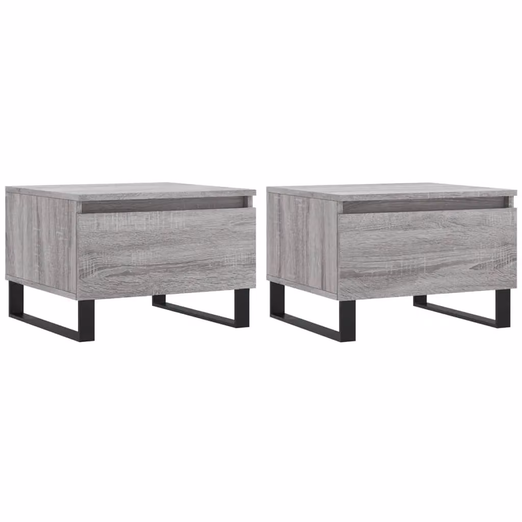Berkfield Home Set of 2 Grey Sonoma Nesting Coffee Tables, W/D/H: 50 x 46 x 35 cm – 2