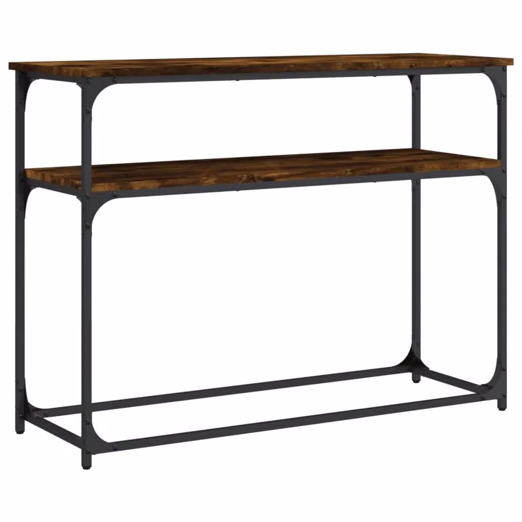 Berkfield Home Smoked Oak Console Table in Brown, W/D/H: 100 x 35.5 x 75 cm – 2