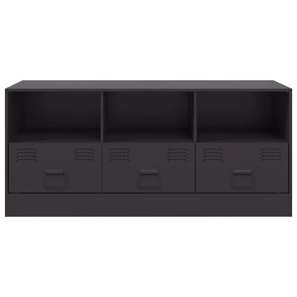 Berkfield Home Matt Black Metal TV Cabinet W/D/H: 99 x 39 x 44 cm – 5