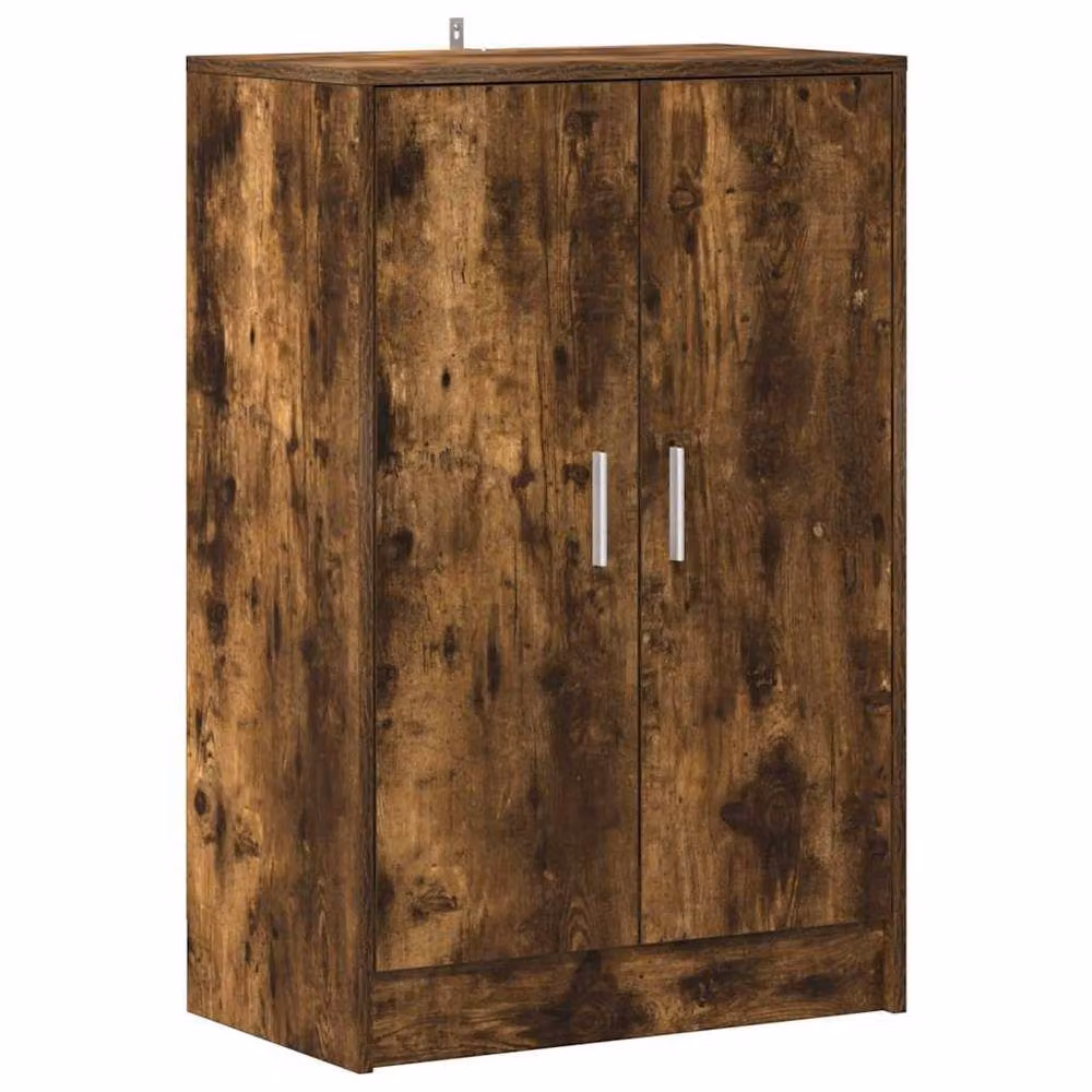 Berkfield Home Smoked Oak Shoe Cabinet in Brown, W/D/H: 60 x 35 x 92 cm – 3