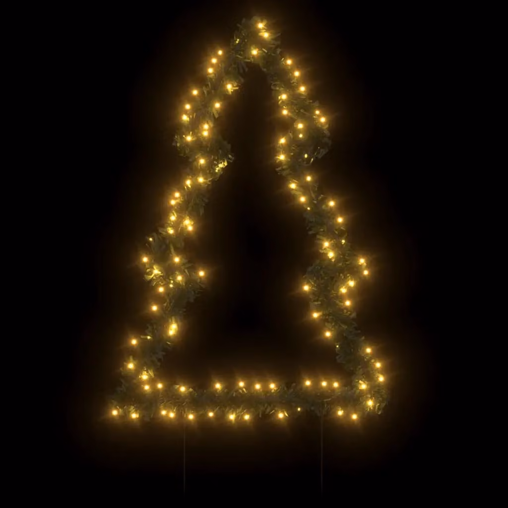 Berkfield Home Christmas Light Decoration Tree with 115 LEDs and Ground Spikes, Green, Height: 90 cm – 3